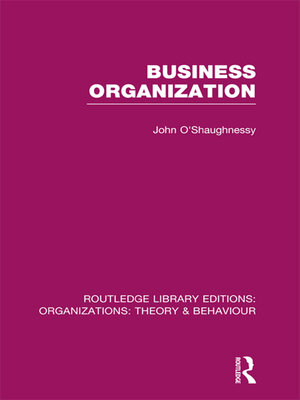 cover image of Business Organization (RLE